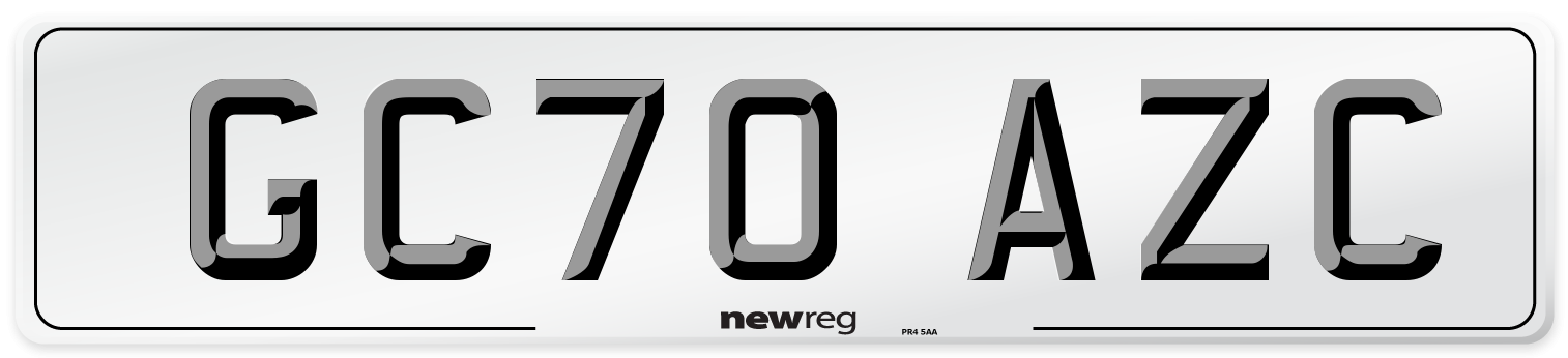 GC70 AZC Number Plate from New Reg